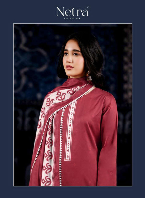 Netra Exclusive Avantika Premium Cotton Handwork Dress Material