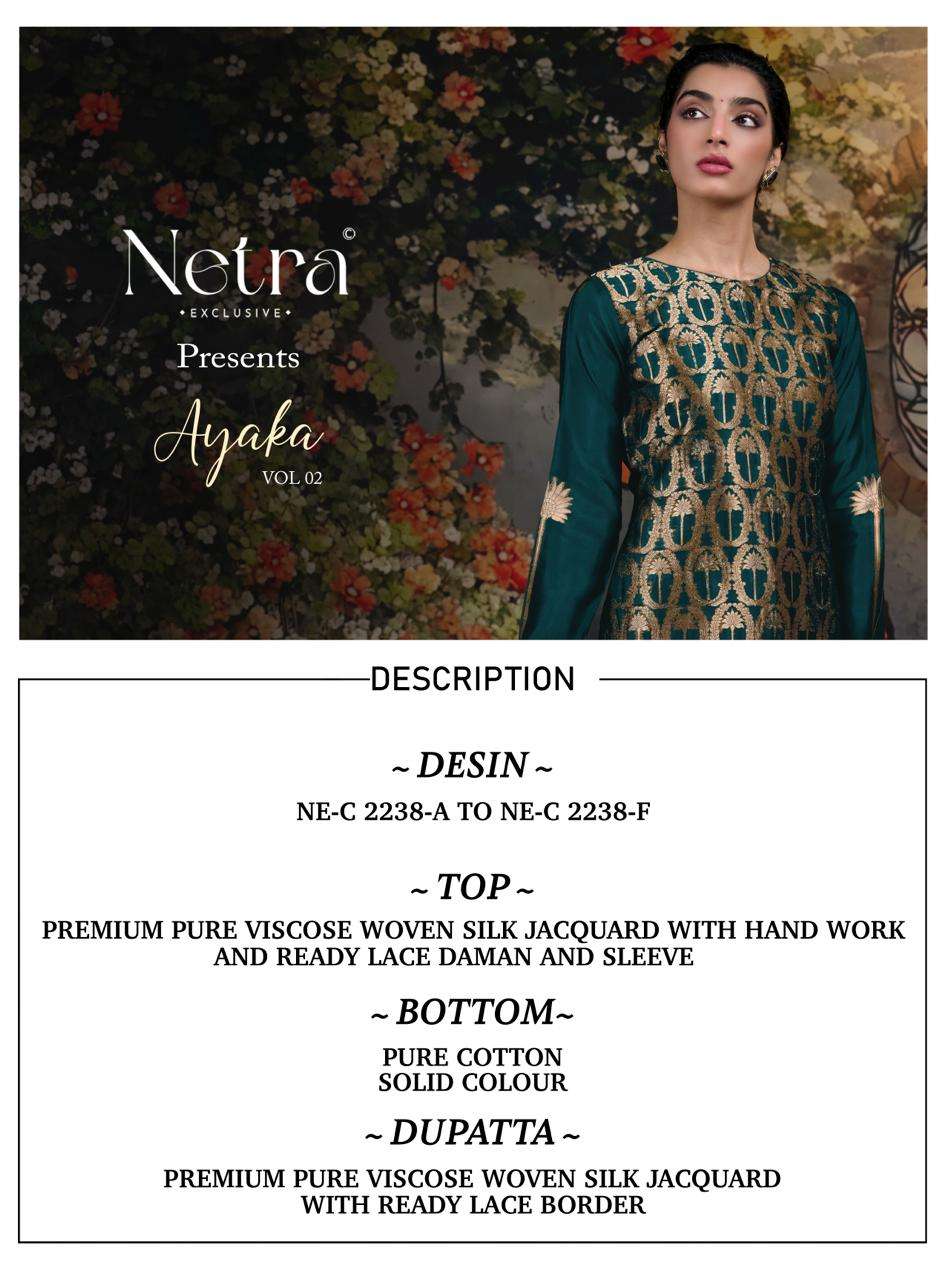 Netra Ayaka Vol 2 Viscose Silk Jacquard Dress Material