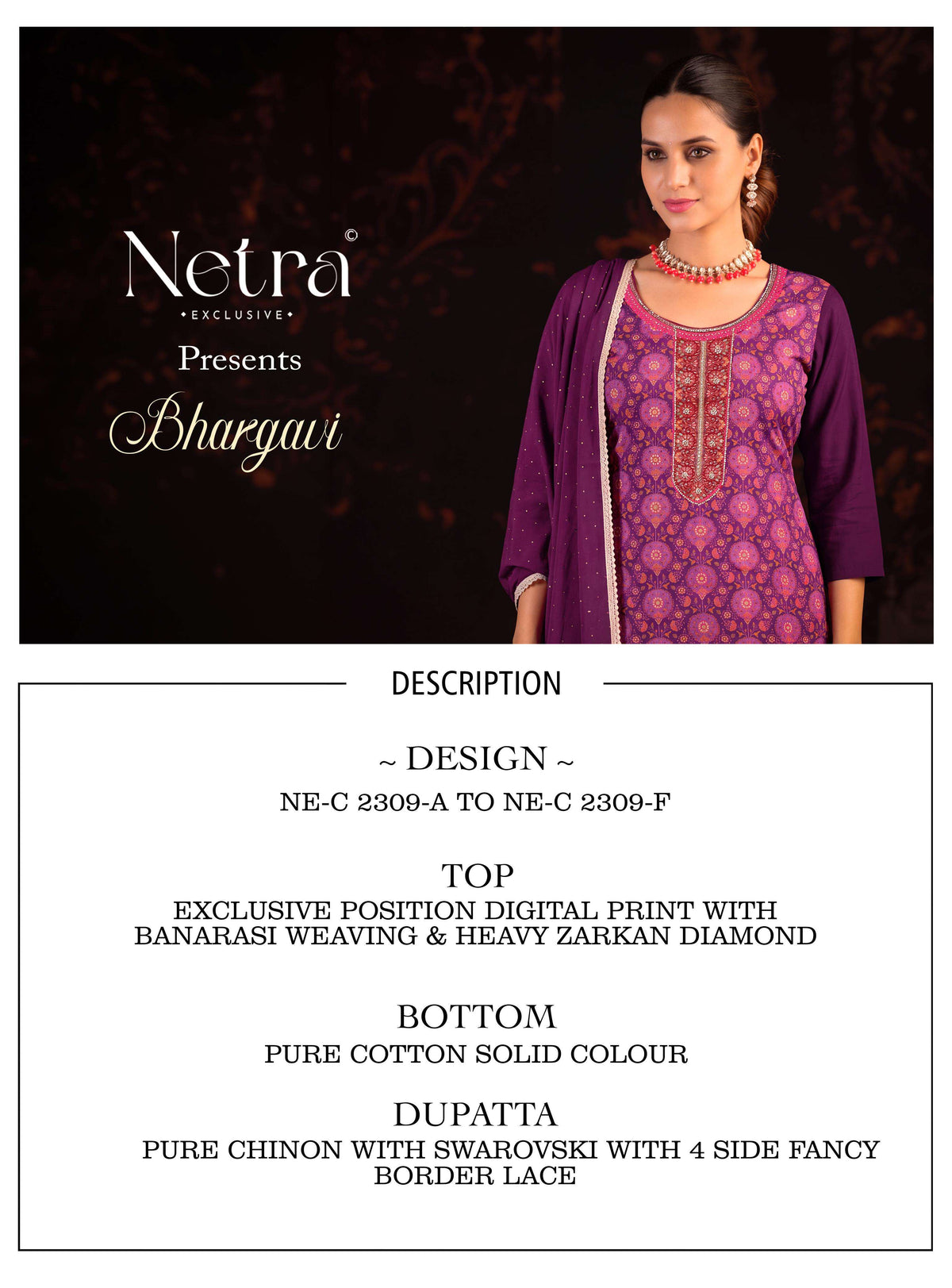 Netra Exclusive Bhargavi Exclusive Fancy Dress Material
