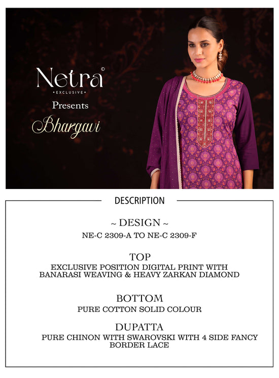 Netra Exclusive Bhargavi Exclusive Fancy Dress Material