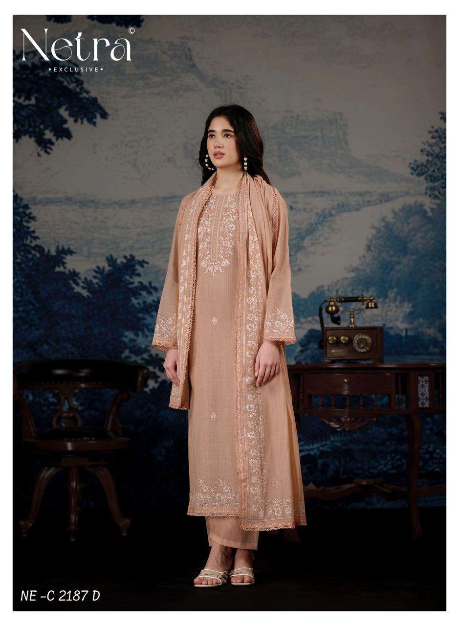 Netra Darpika Banarasi Mul Chanderi Dress Material - Amrah Wholesale