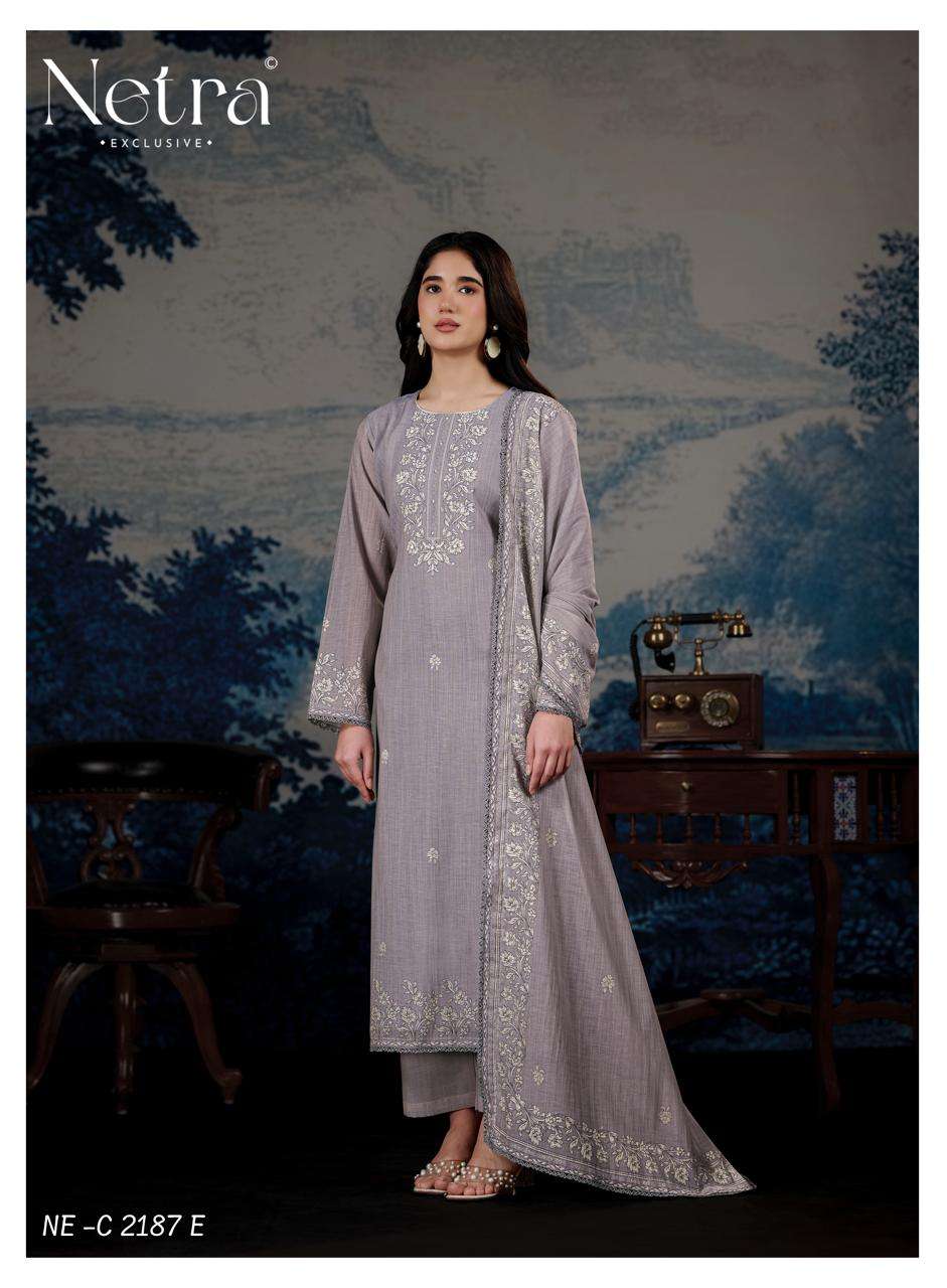 Netra Darpika Banarasi Mul Chanderi Dress Material - Amrah Wholesale