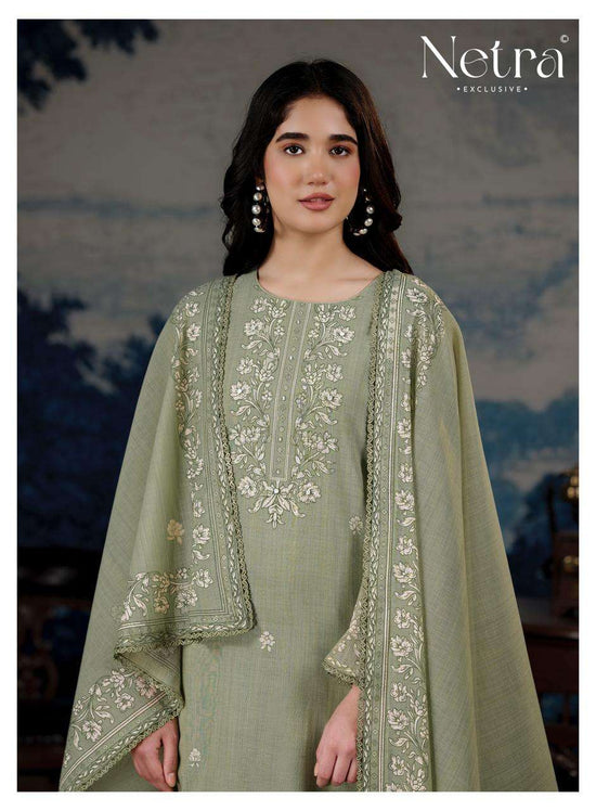 Netra Darpika Banarasi Mul Chanderi Dress Material - Amrah Wholesale