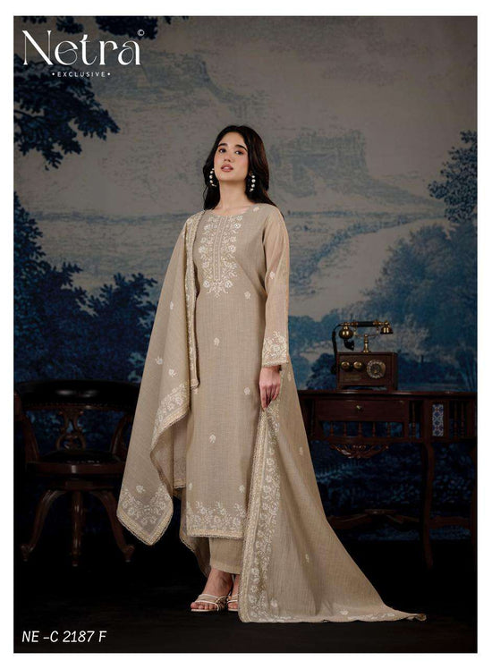 Netra Darpika Banarasi Mul Chanderi Dress Material - Amrah Wholesale