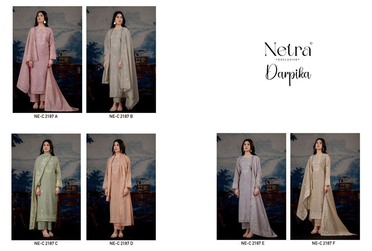 Netra Darpika Banarasi Mul Chanderi Dress Material - Amrah Wholesale
