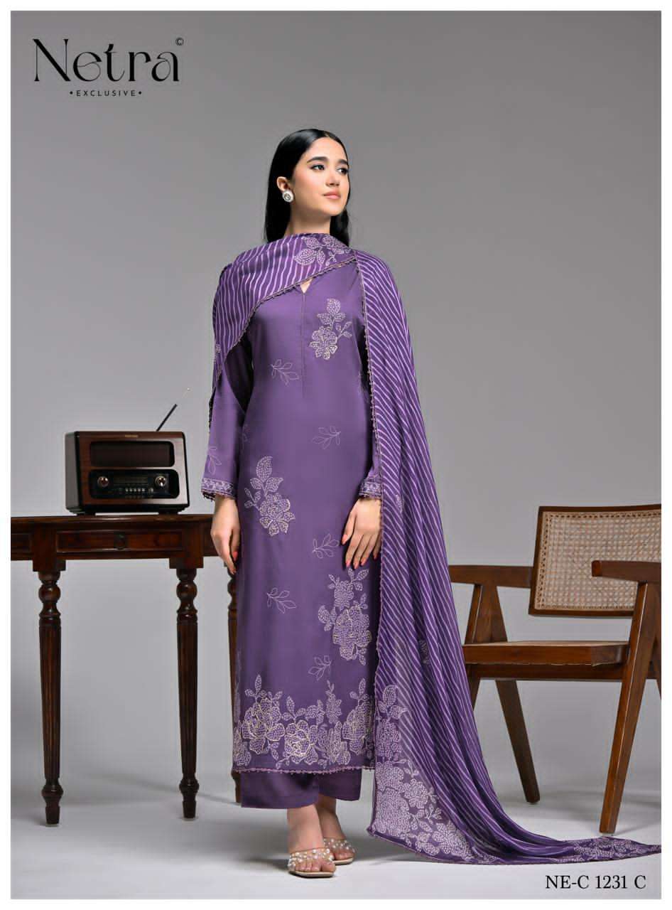 Netra Exclusive Aabha Pure Cotton Dress Material - Amrah Wholesale
