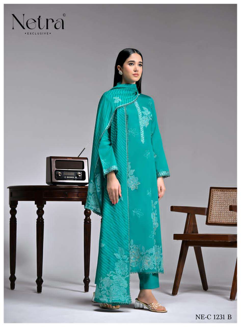 Netra Exclusive Aabha Pure Cotton Dress Material - Amrah Wholesale