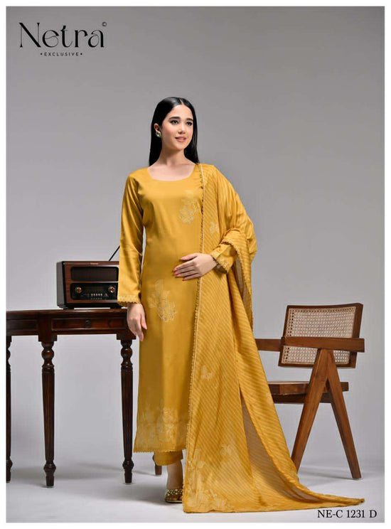 Netra Exclusive Aabha Pure Cotton Dress Material - Amrah Wholesale