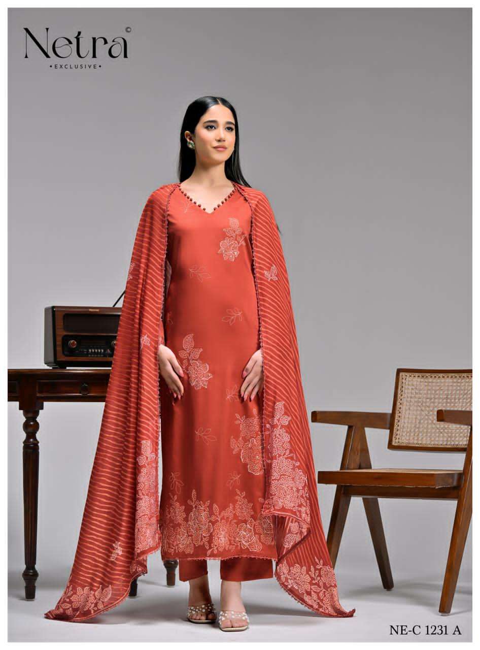 Netra Exclusive Aabha Pure Cotton Dress Material - Amrah Wholesale