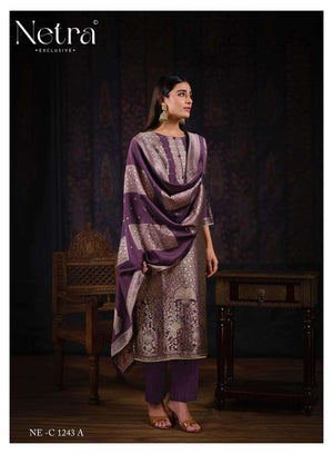 Netra Exclusive Aadita Premium Viscose Silk Jacquard Dress Material
