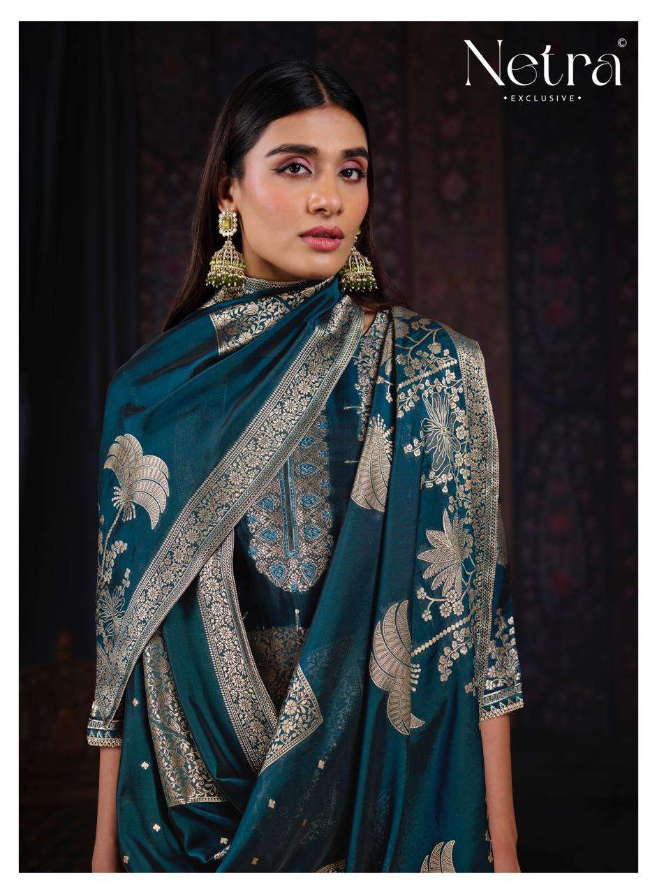 Netra Exclusive Aadita Premium Viscose Silk Jacquard Dress Material