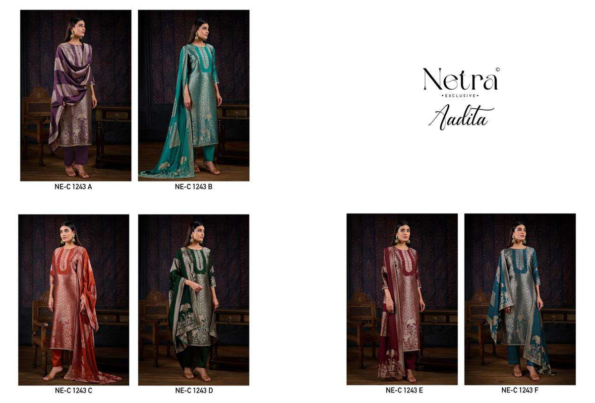 Netra Exclusive Aadita Premium Viscose Silk Jacquard Dress Material