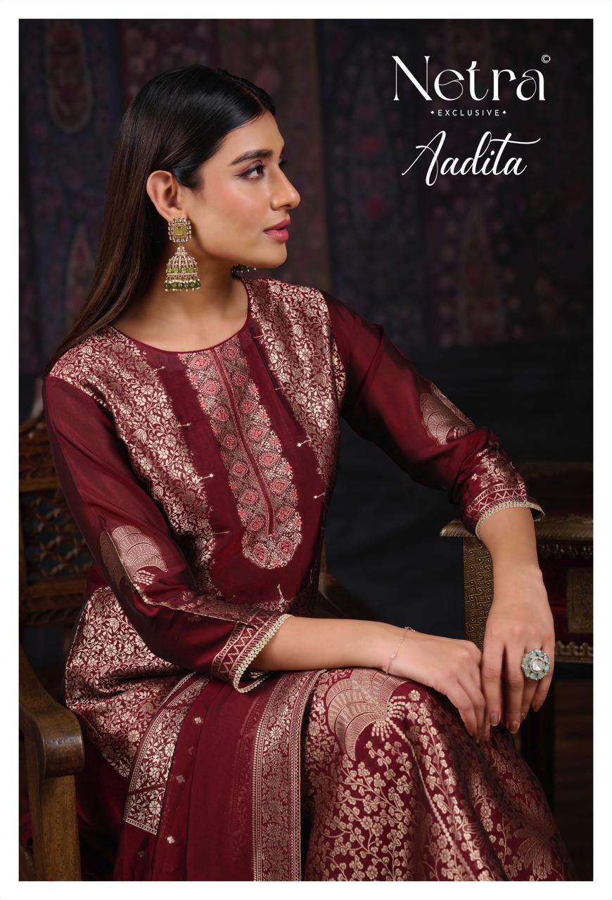Netra Exclusive Aadita Premium Viscose Silk Jacquard Dress Material