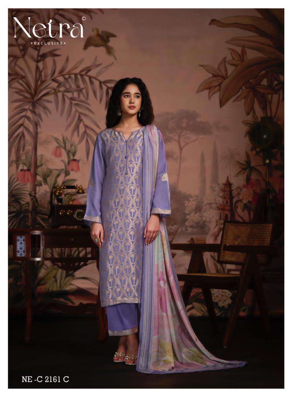 Netra Exclusive Aarna Supreme Bemberg Muslin Dress Material - Amrah Wholesale