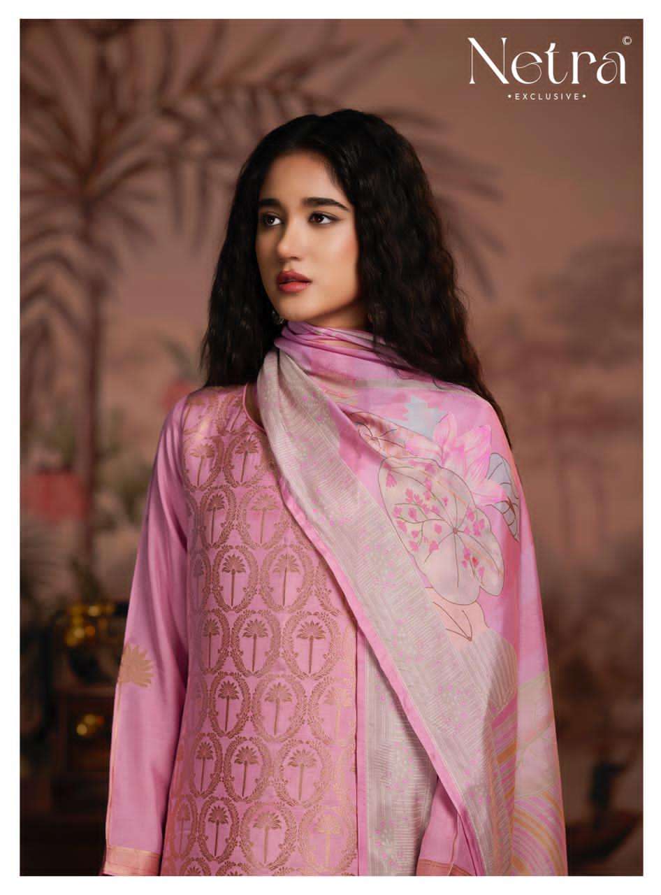 Netra Exclusive Aarna Supreme Bemberg Muslin Dress Material - Amrah Wholesale