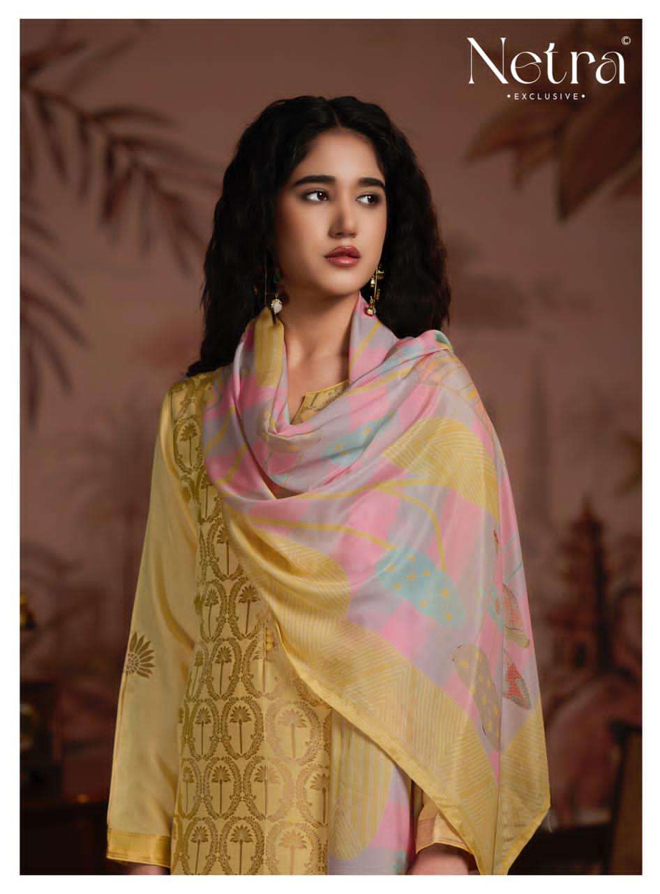 Netra Exclusive Aarna Supreme Bemberg Muslin Dress Material - Amrah Wholesale