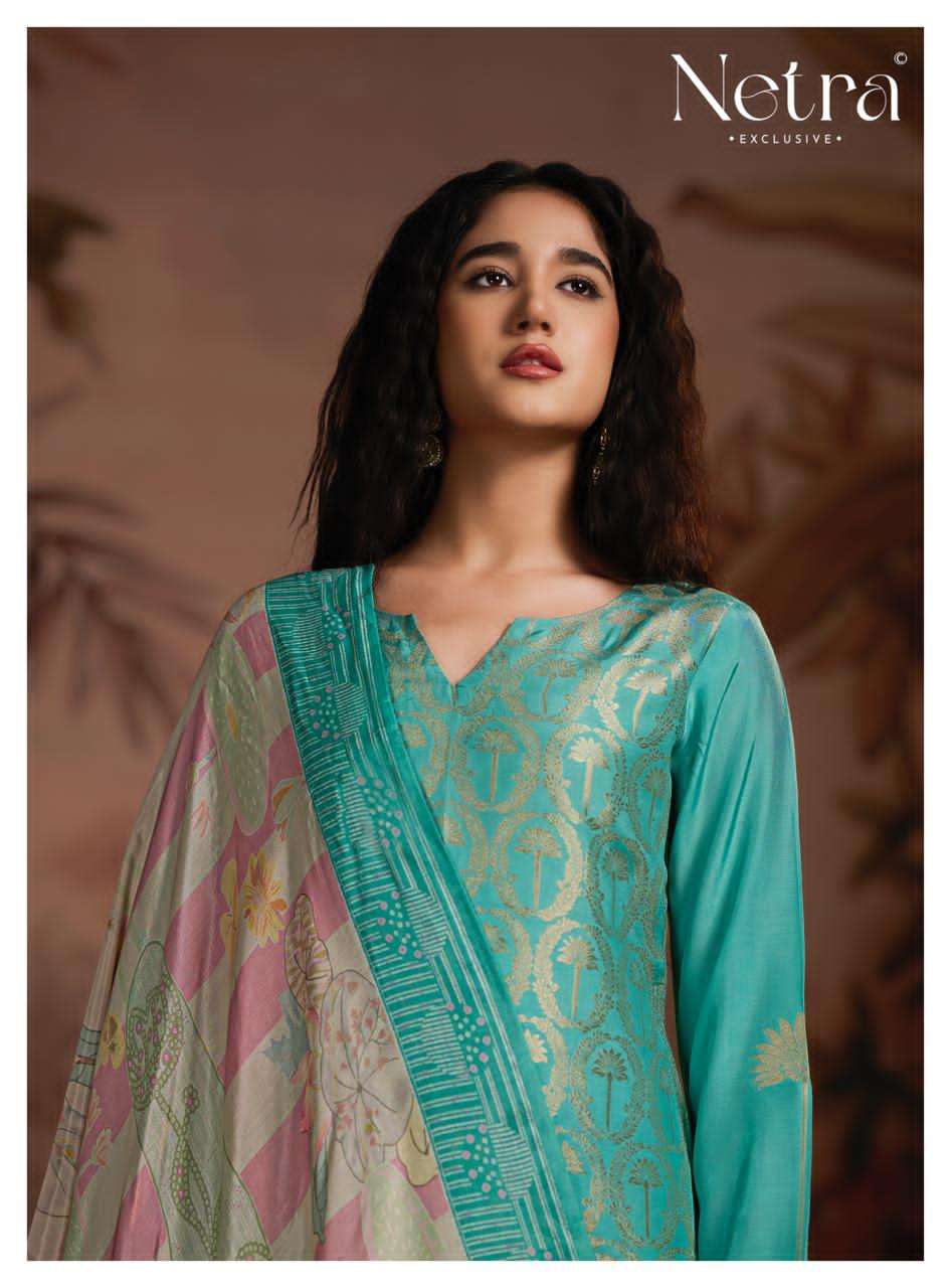 Netra Exclusive Aarna Supreme Bemberg Muslin Dress Material - Amrah Wholesale