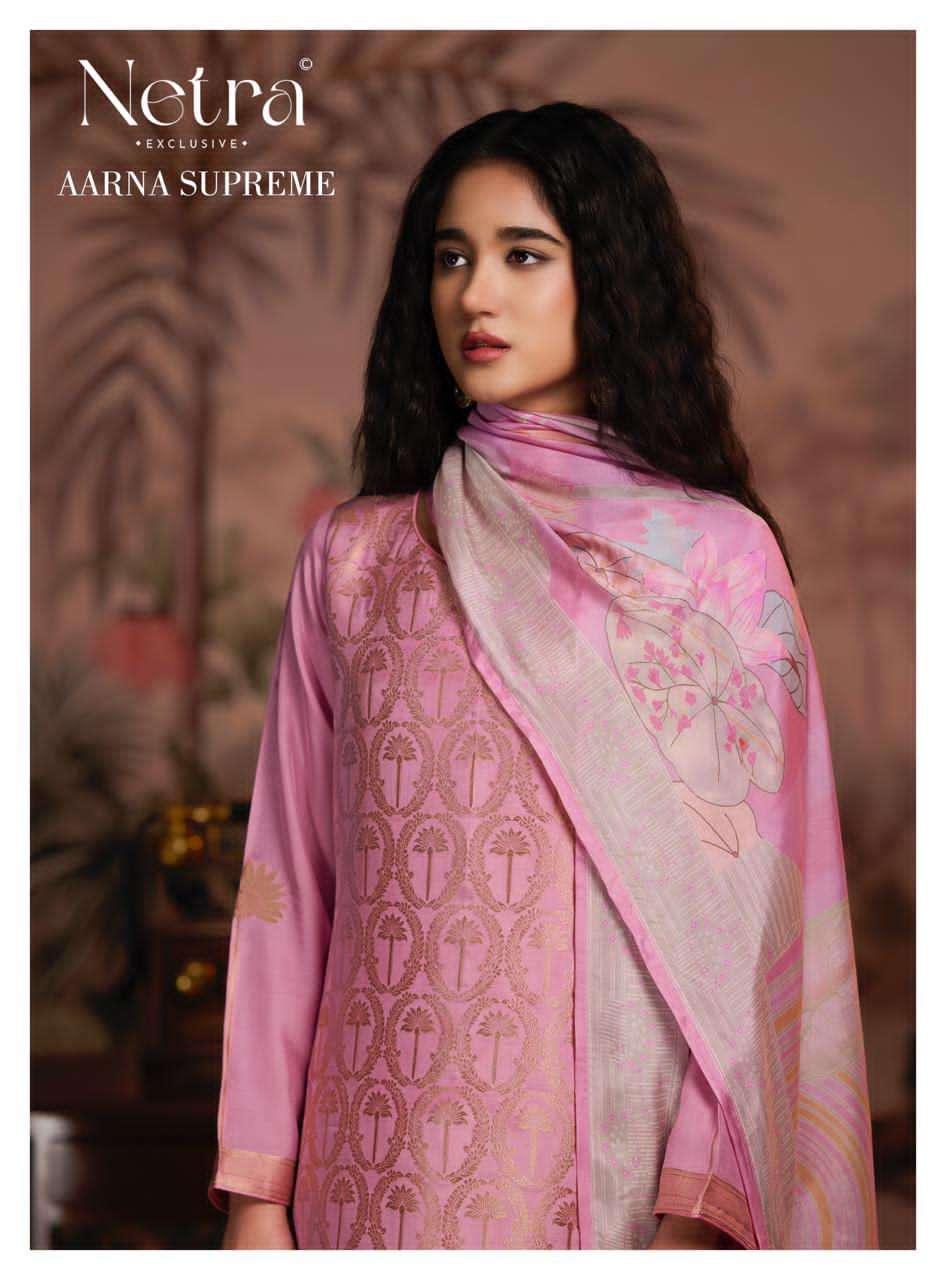 Netra Exclusive Aarna Supreme Bemberg Muslin Dress Material - Amrah Wholesale