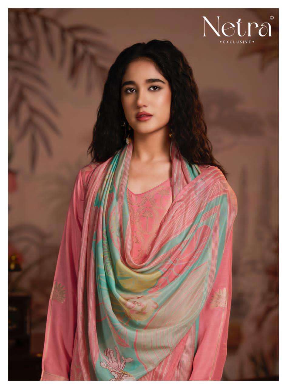 Netra Exclusive Aarna Supreme Bemberg Muslin Dress Material - Amrah Wholesale