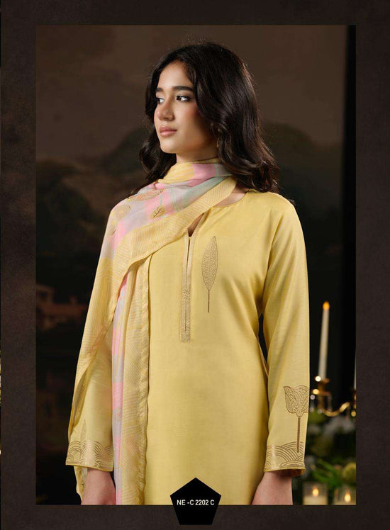 Netra Exclusive Aarna Vol 12 Bemberg Muslin Jacquard Dress Material