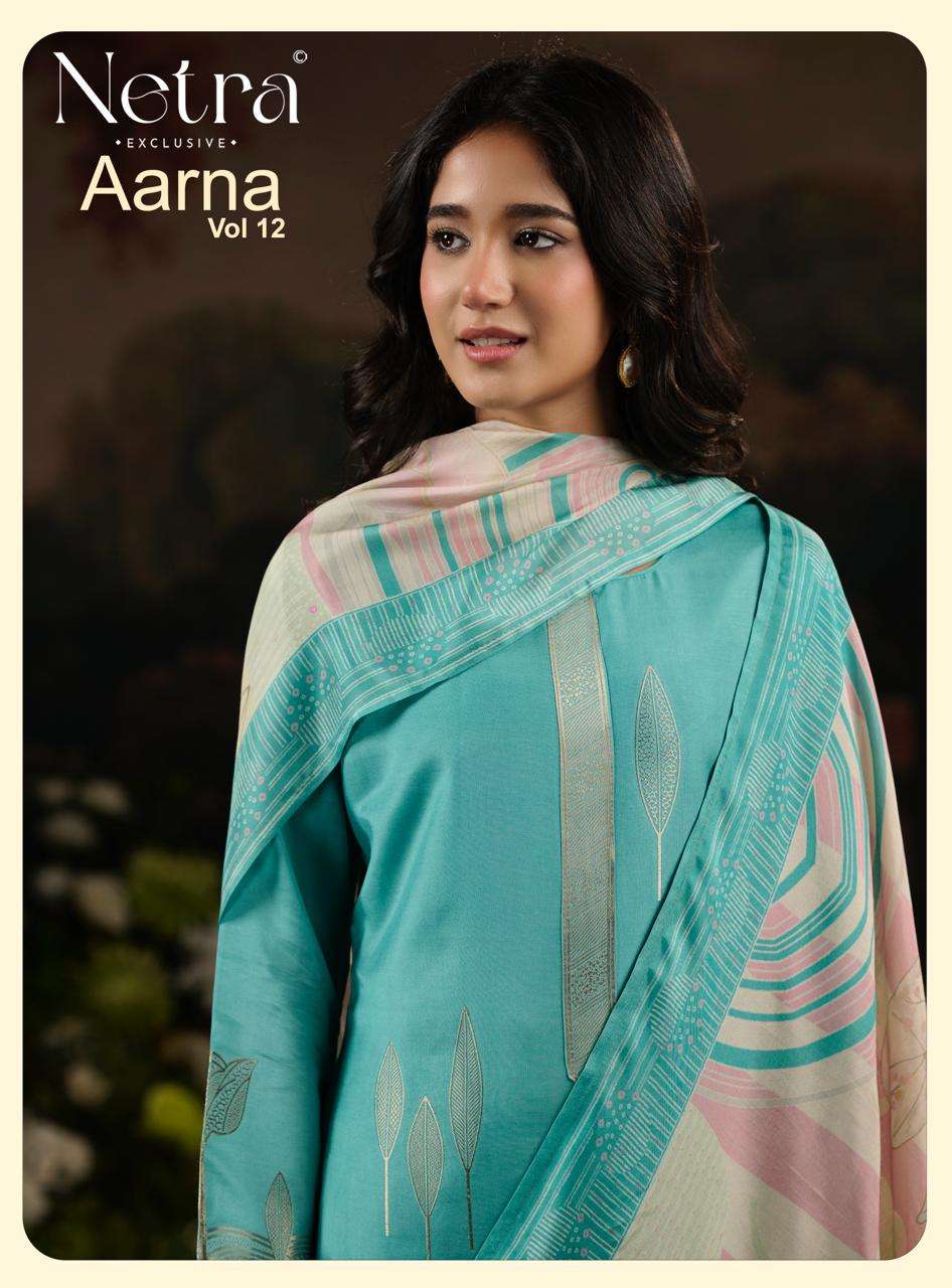 Netra Exclusive Aarna Vol 12 Bemberg Muslin Jacquard Dress Material