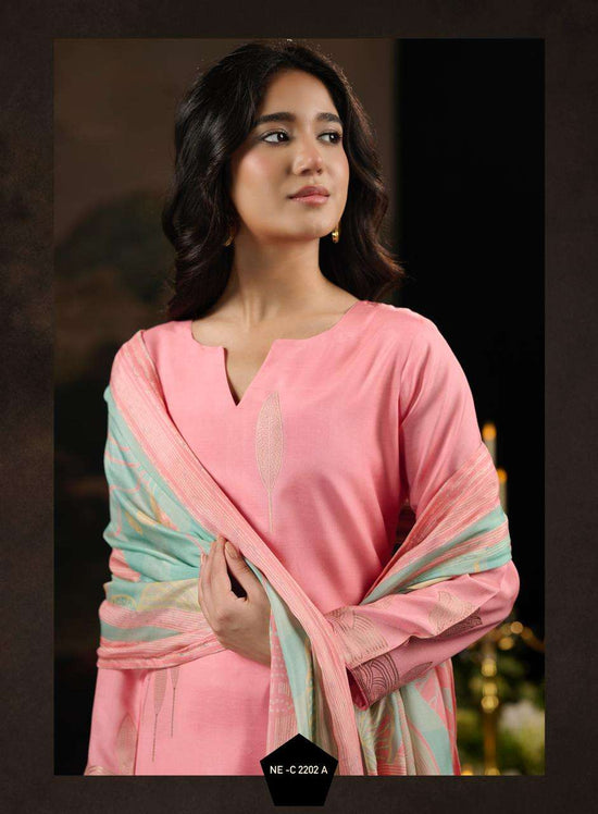 Netra Exclusive Aarna Vol 12 Bemberg Muslin Jacquard Dress Material