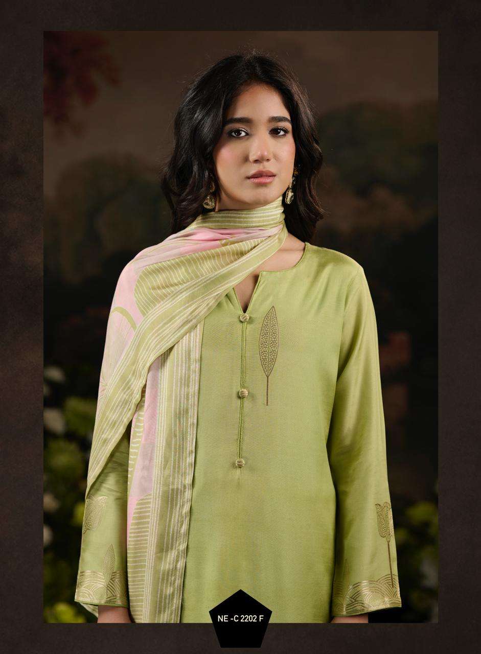 Netra Exclusive Aarna Vol 12 Bemberg Muslin Jacquard Dress Material