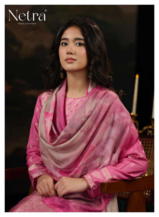 Netra Exclusive Aarna Vol 8 Pure Bemberg Muslin Jacquard Dress Material - Amrah Wholesale
