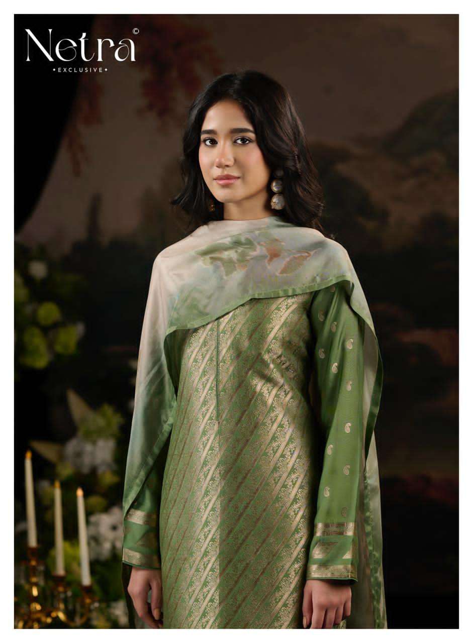 Netra Exclusive Aarna Vol 8 Pure Bemberg Muslin Jacquard Dress Material - Amrah Wholesale
