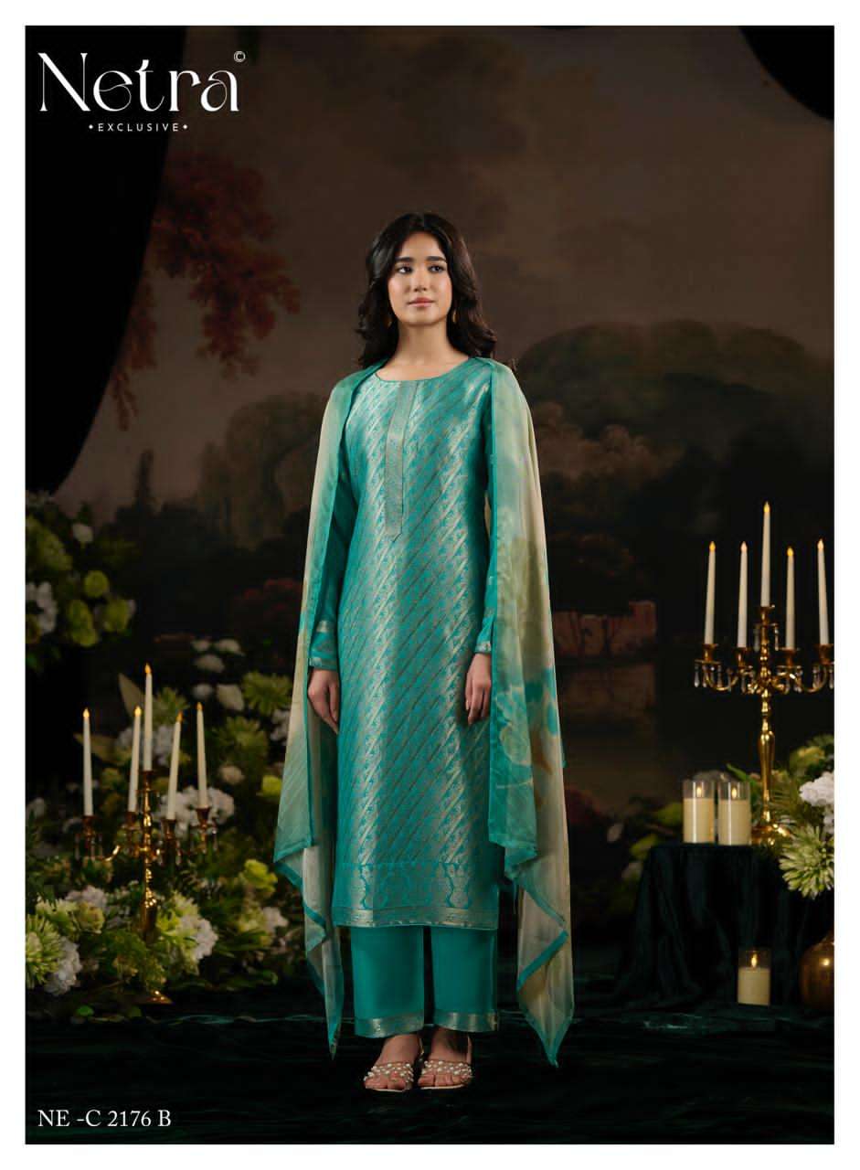 Netra Exclusive Aarna Vol 8 Pure Bemberg Muslin Jacquard Dress Material - Amrah Wholesale
