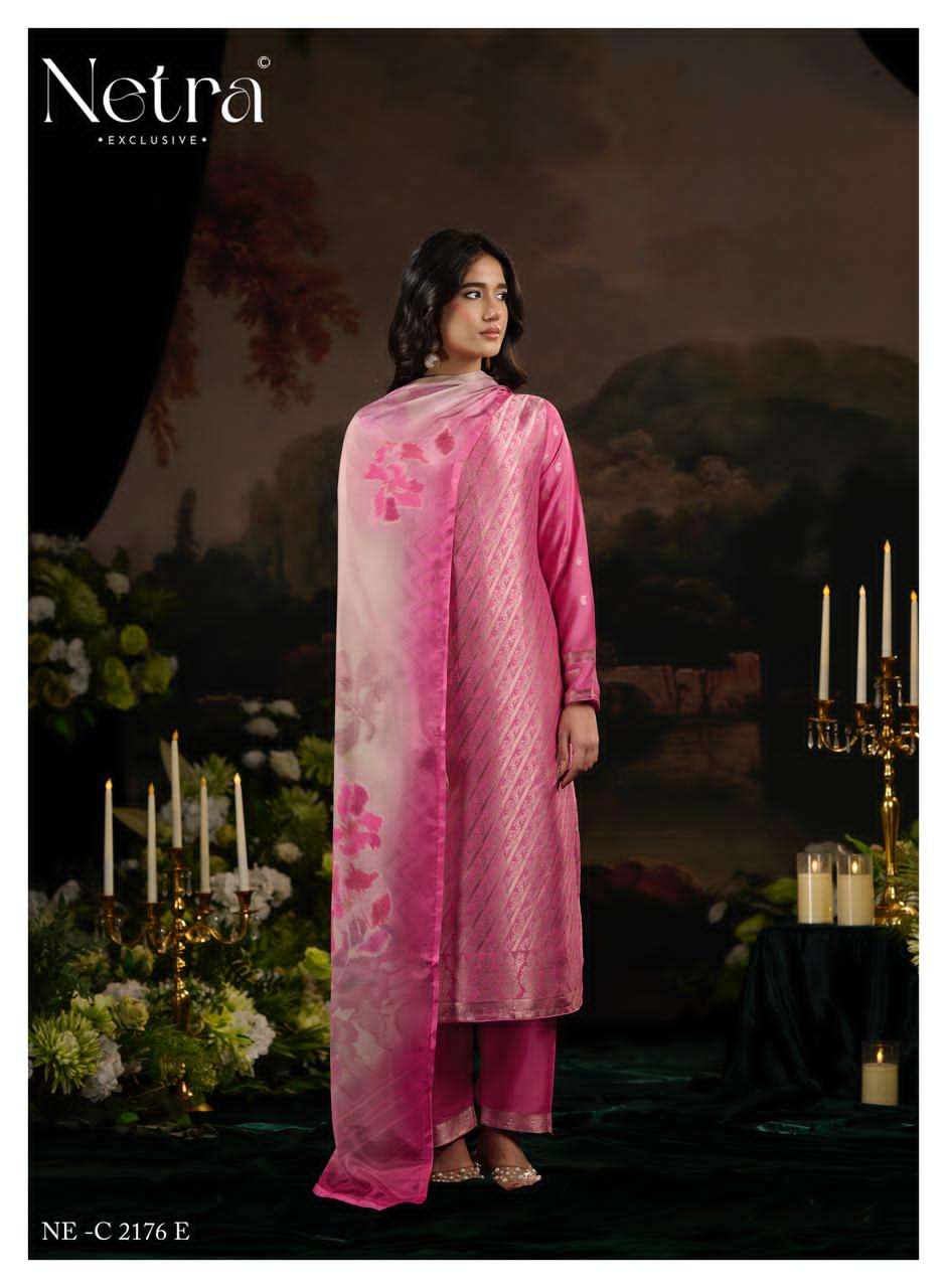 Netra Exclusive Aarna Vol 8 Pure Bemberg Muslin Jacquard Dress Material - Amrah Wholesale