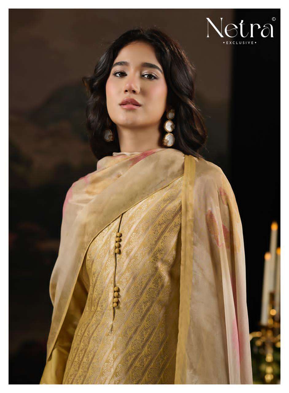 Netra Exclusive Aarna Vol 8 Pure Bemberg Muslin Jacquard Dress Material - Amrah Wholesale