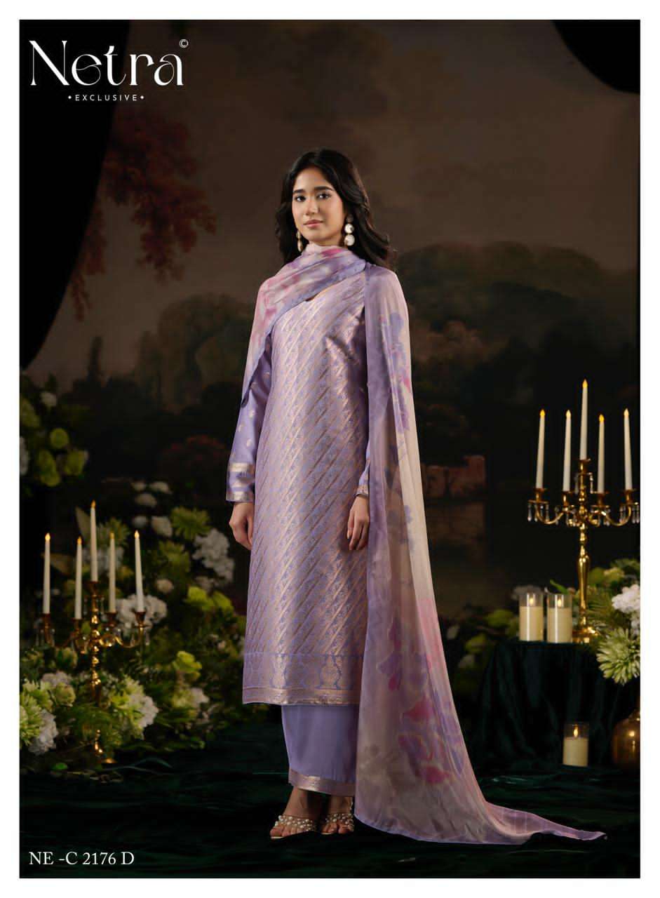 Netra Exclusive Aarna Vol 8 Pure Bemberg Muslin Jacquard Dress Material - Amrah Wholesale