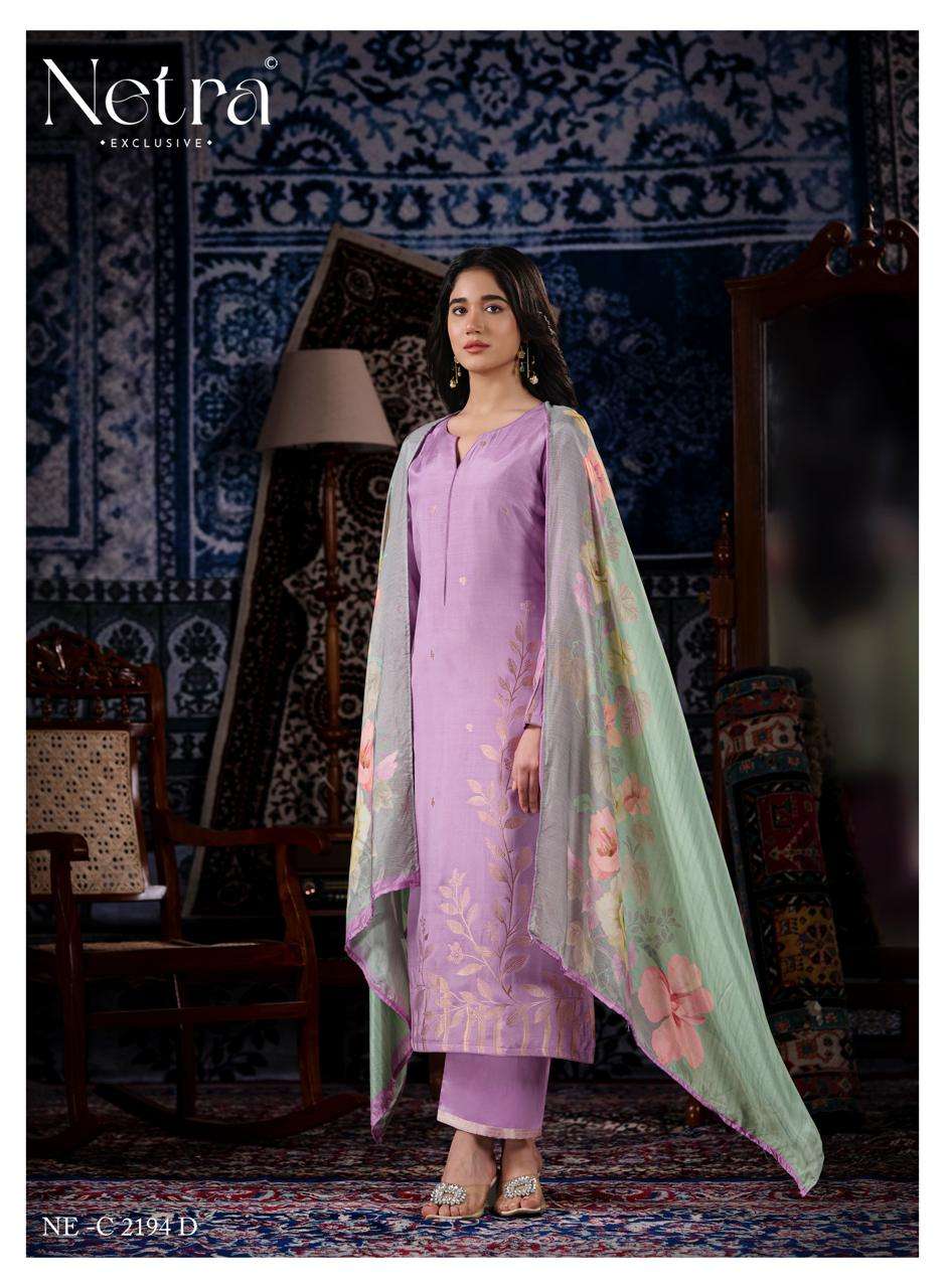 NETRA EXCLUSIVE AARNA VOL-9 Bemberg Muslin Jacquard Dress Material