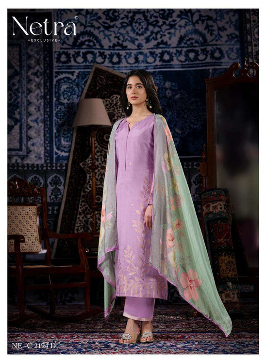 NETRA EXCLUSIVE AARNA VOL-9 Bemberg Muslin Jacquard Dress Material