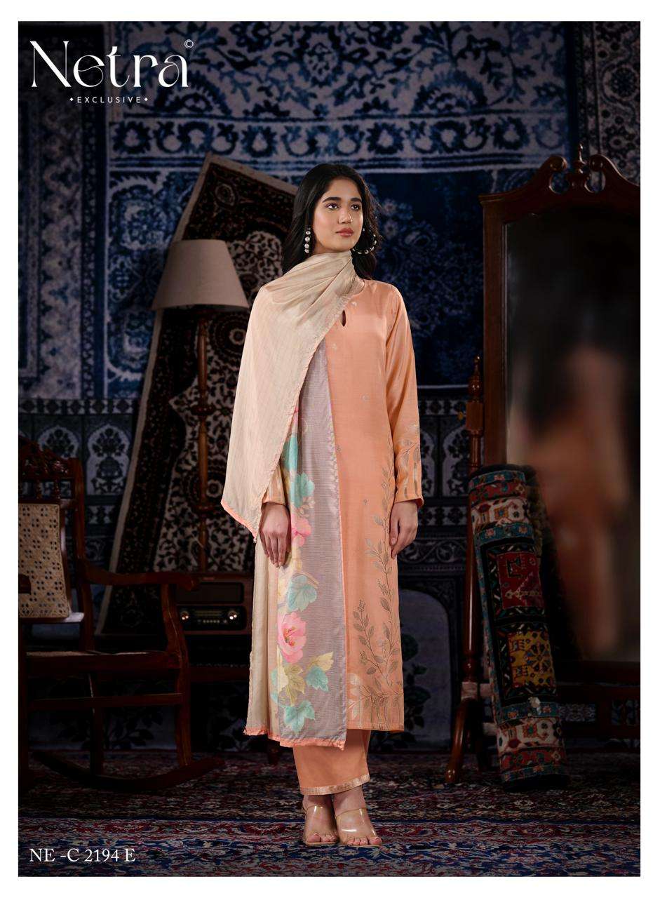 NETRA EXCLUSIVE AARNA VOL-9 Bemberg Muslin Jacquard Dress Material