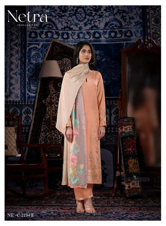 NETRA EXCLUSIVE AARNA VOL-9 Bemberg Muslin Jacquard Dress Material