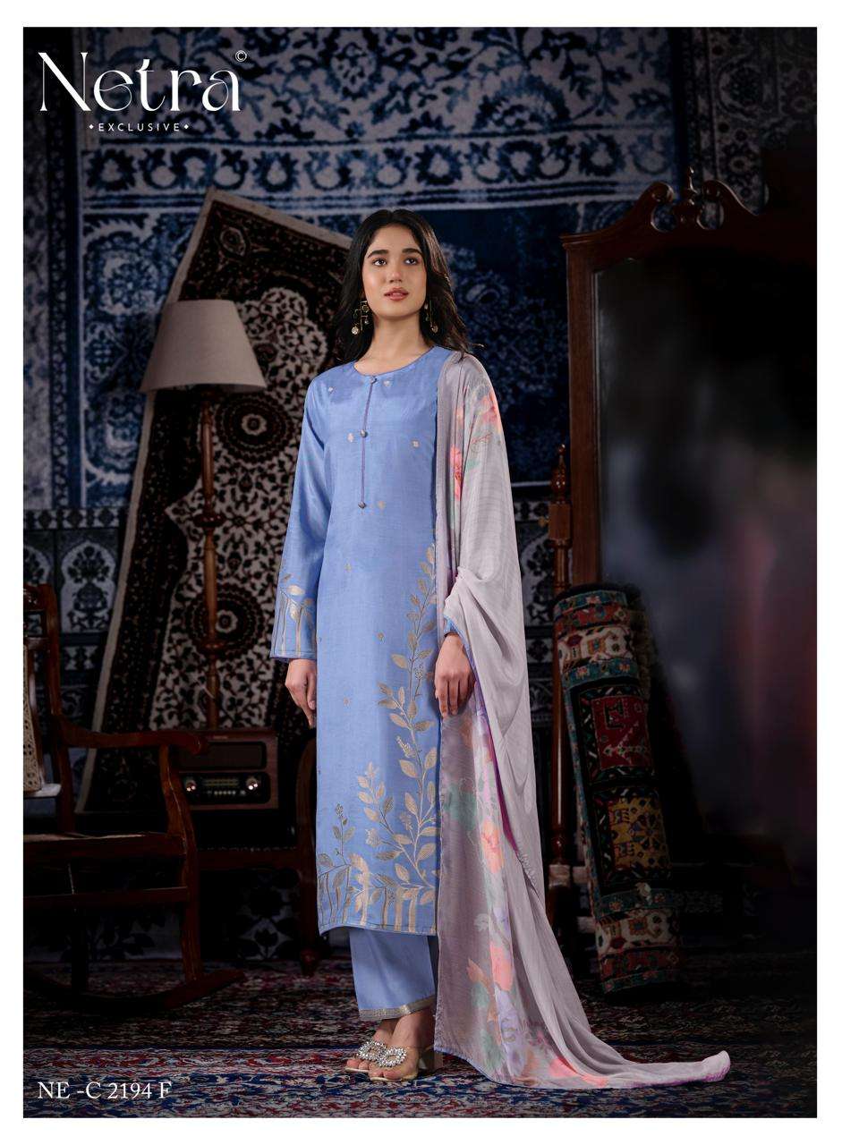 NETRA EXCLUSIVE AARNA VOL-9 Bemberg Muslin Jacquard Dress Material