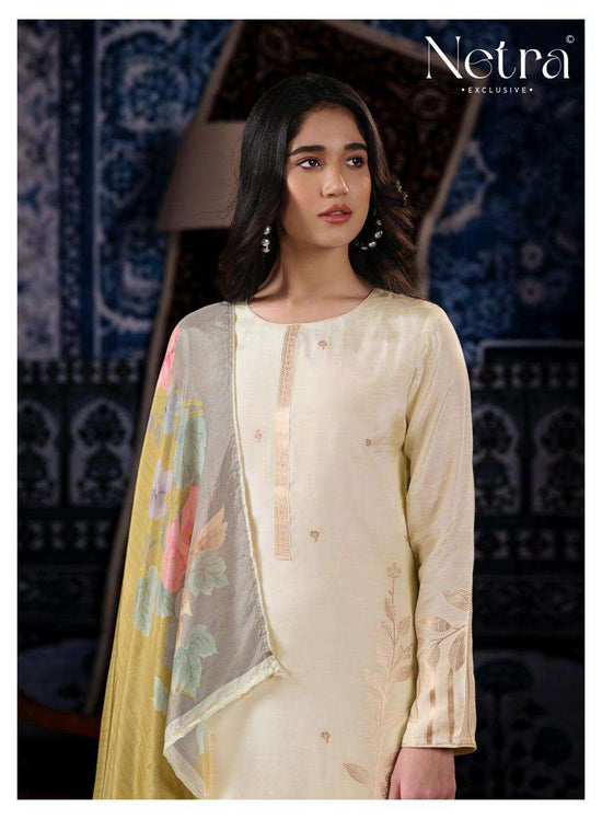 NETRA EXCLUSIVE AARNA VOL-9 Bemberg Muslin Jacquard Dress Material