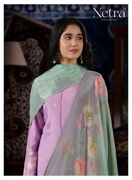 NETRA EXCLUSIVE AARNA VOL-9 Bemberg Muslin Jacquard Dress Material