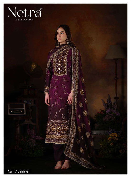Netra Exclusive Amrita Bemberg Muslin Unstitched Dress Material