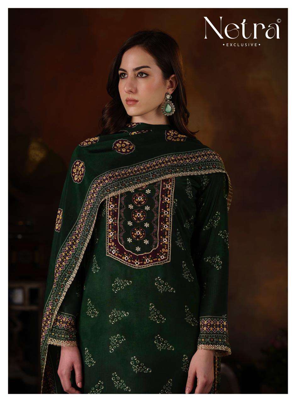 Netra Exclusive Amrita Bemberg Muslin Unstitched Dress Material