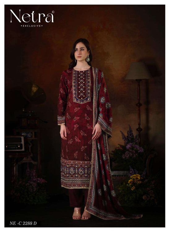 Netra Exclusive Amrita Bemberg Muslin Unstitched Dress Material