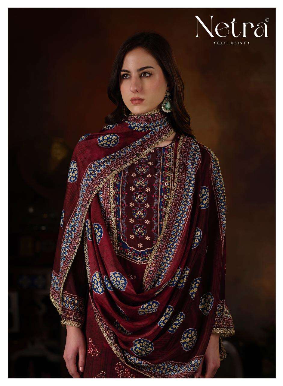 Netra Exclusive Amrita Bemberg Muslin Unstitched Dress Material