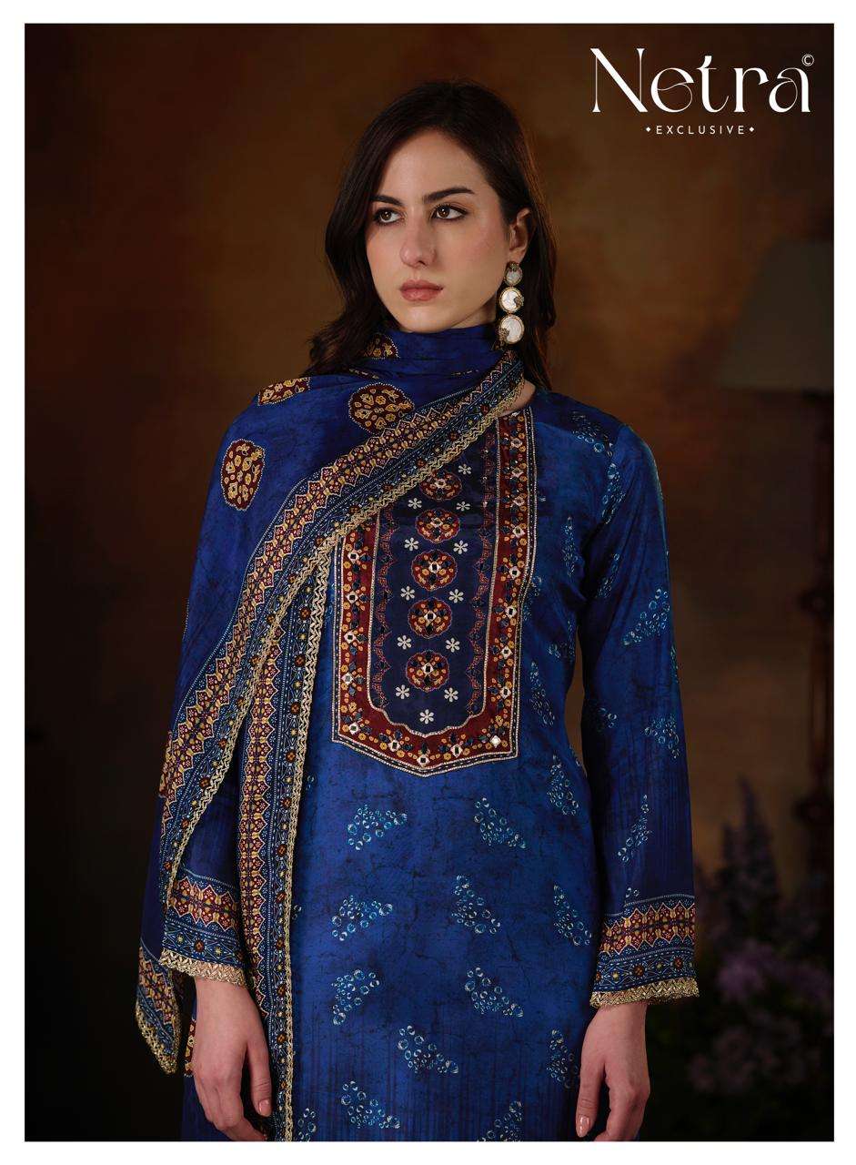 Netra Exclusive Amrita Bemberg Muslin Unstitched Dress Material