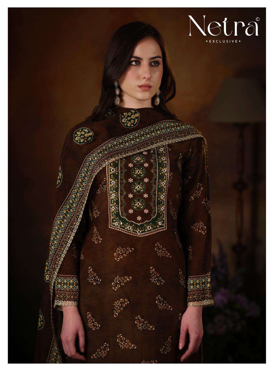 Netra Exclusive Amrita Bemberg Muslin Unstitched Dress Material