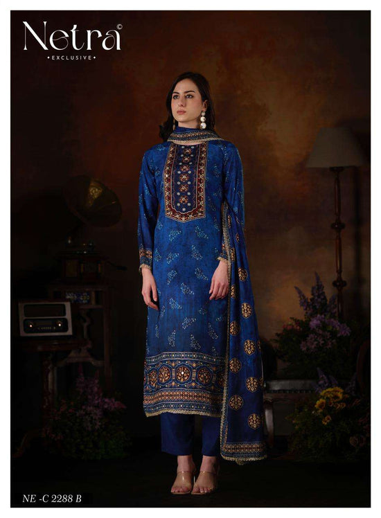 Netra Exclusive Amrita Bemberg Muslin Unstitched Dress Material