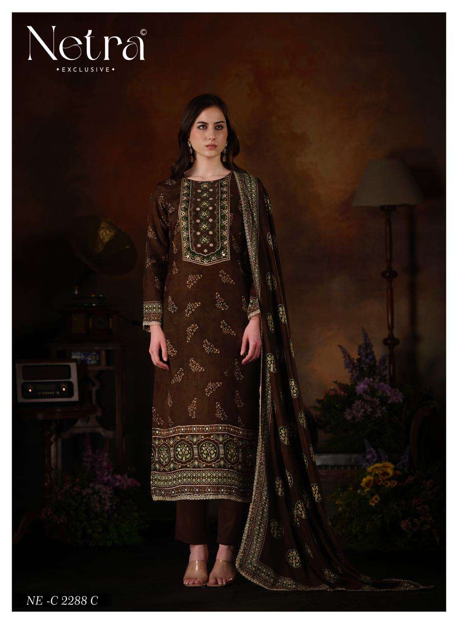 Netra Exclusive Amrita Bemberg Muslin Unstitched Dress Material