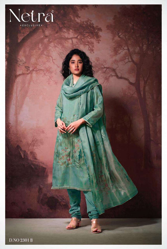 Netra Exclusive Arpita Pure Bemberg Gadwal Silk Dress Material