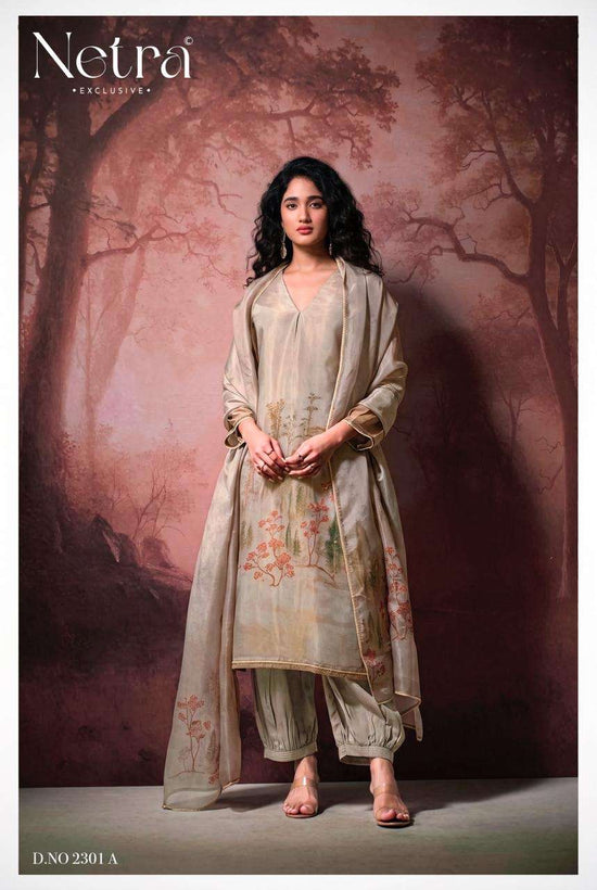 Netra Exclusive Arpita Pure Bemberg Gadwal Silk Dress Material